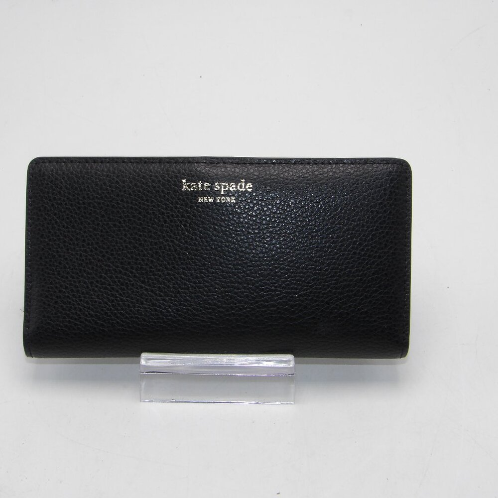 Kate Spade New York Refined Grain Large Slim Bifold Wallet In Black